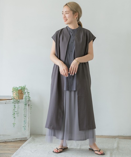 ITEMS URBANRESEARCH（アイテムズ アーバンリサーチ）の「ノースリーブガウンコート（その他アウター・レディース・ベージュ/カーキ/チャコールグレー・FREE）」の22枚目の写真