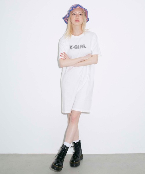 X-girl（エックスガール）の「WAVE FACE S/S TEE DRESS（ワンピース・レディース・ホワイト/ブラック/ライトブルー・S/M）」の14枚目の写真