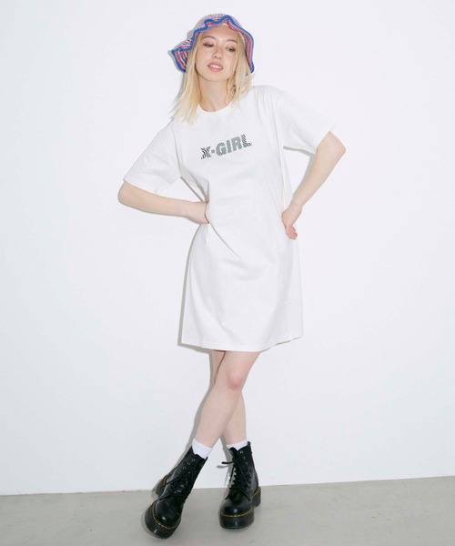 X-girl（エックスガール）の「WAVE FACE S/S TEE DRESS（ワンピース・レディース・ホワイト/ブラック/ライトブルー・S/M）」の15枚目の写真