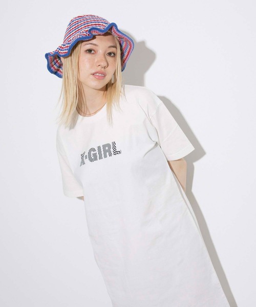 X-girl（エックスガール）の「WAVE FACE S/S TEE DRESS（ワンピース・レディース・ホワイト/ブラック/ライトブルー・S/M）」の8枚目の写真