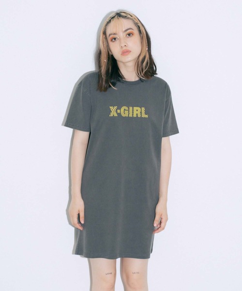 X-girl（エックスガール）の「WAVE FACE S/S TEE DRESS（ワンピース・レディース・ホワイト/ブラック/ライトブルー・S/M）」の7枚目の写真