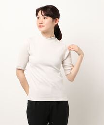 earth music&ecology | ハイネックメローリブプルオーバー(半袖) ＊(Tシャツ/カットソー)