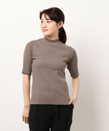 earth music&ecology | ハイネックメローリブプルオーバー(半袖) ＊(Tシャツ/カットソー)