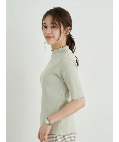 earth music&ecology（アースミュージックアンドエコロジー）の「ハイネックメローリブプルオーバー(半袖) ＊（Tシャツ/カットソー・レディース・ブラック/ピンクベージュ/ネイビー/モカ/アイボリー/ミント・M/S）」の14枚目の写真