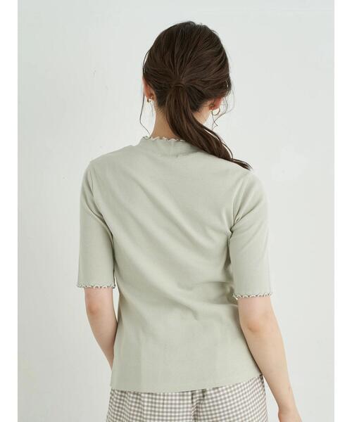 earth music&ecology（アースミュージックアンドエコロジー）の「ハイネックメローリブプルオーバー(半袖) ＊（Tシャツ/カットソー・レディース・ブラック/ピンクベージュ/ネイビー/モカ/アイボリー/ミント・M/S）」の16枚目の写真