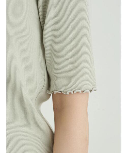 earth music&ecology（アースミュージックアンドエコロジー）の「ハイネックメローリブプルオーバー(半袖) ＊（Tシャツ/カットソー・レディース・ブラック/ピンクベージュ/ネイビー/モカ/アイボリー/ミント・M/S）」の18枚目の写真