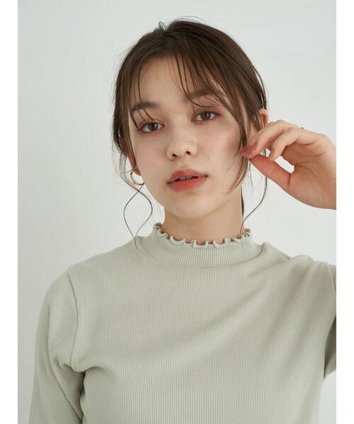 earth music&ecology（アースミュージックアンドエコロジー）の「ハイネックメローリブプルオーバー(半袖) ＊（Tシャツ/カットソー・レディース・ブラック/ピンクベージュ/ネイビー/モカ/アイボリー/ミント・M/S）」の19枚目の写真