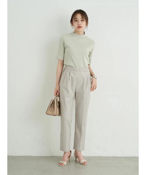 earth music&ecology（アースミュージックアンドエコロジー）の「ハイネックメローリブプルオーバー(半袖) ＊（Tシャツ/カットソー・レディース・ブラック/ピンクベージュ/ネイビー/モカ/アイボリー/ミント・M/S）」の20枚目の写真