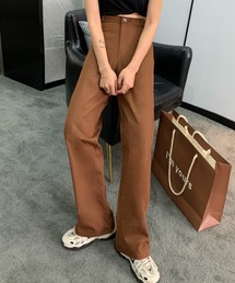 ハイウエストストレッチデニムセミワイドパンツ