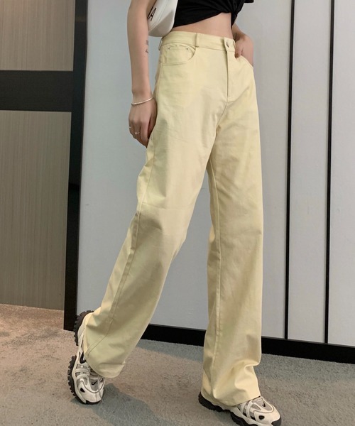 ABITOKYO(アビトーキョー)の「ハイウエストストレッチデニムセミワイドパンツ(デニムパンツ・レディース・ホワイト/ブラック/チャコールグレー/ベージュ/ブルー/ライトブルー/インディゴブルー/パープル/ピンク/ミント/グレー/ダークグリーン/ブラウン/キャメル・S/M/L)」の17枚目の写真