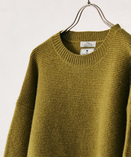 JOURNAL STANDARD relume（ジャーナルスタンダード　レリューム）の「HAMILTON W100% GATER クルーネックニット[ユニセックス対応]（ニット/セーター・メンズ・ブラック/ブラウン/グレー/ナチュラル/グリーン/カーキ・MEDIUM/LARGE）」の5枚目の写真