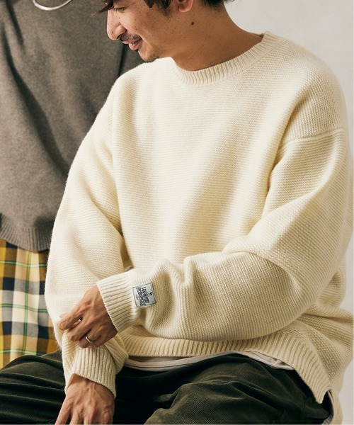 JOURNAL STANDARD relume（ジャーナルスタンダード　レリューム）の「HAMILTON W100% GATER クルーネックニット[ユニセックス対応]（ニット/セーター・メンズ・ブラック/ブラウン/グレー/ナチュラル/グリーン/カーキ・MEDIUM/LARGE）」の8枚目の写真