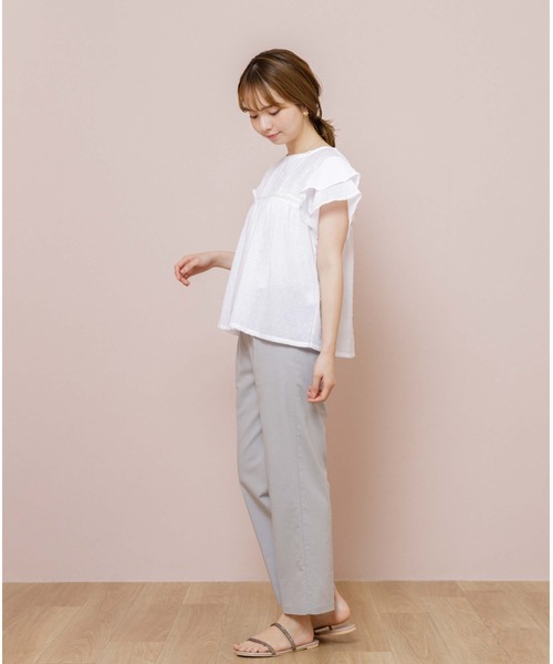 flower（フラワー）の「ピンタックフレアブラウス（シャツ/ブラウス・レディース・ホワイト/グレー・FREE）」の3枚目の写真