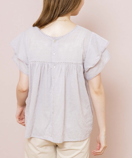 flower（フラワー）の「ピンタックフレアブラウス（シャツ/ブラウス・レディース・ホワイト/グレー・FREE）」の5枚目の写真