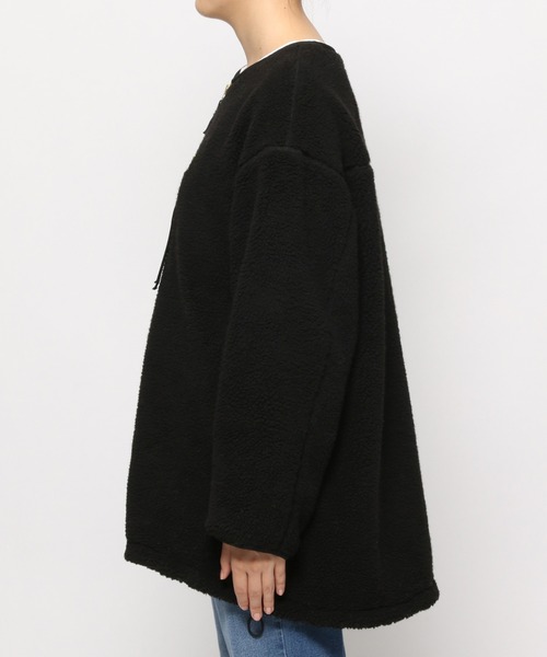 LEPSIM（レプシィム）の「パイピングボアジャケット　950917（ノーカラーコート・レディース・ブラック/カーキ/グレイッシュベージュ・FREE）」の16枚目の写真