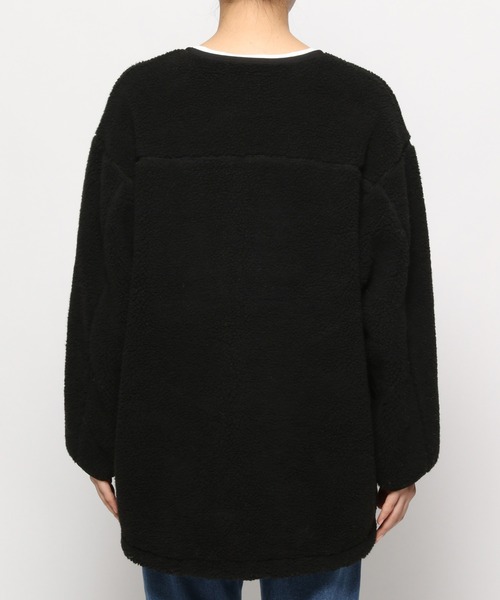 LEPSIM（レプシィム）の「パイピングボアジャケット　950917（ノーカラーコート・レディース・ブラック/カーキ/グレイッシュベージュ・FREE）」の17枚目の写真