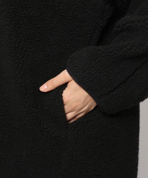 LEPSIM（レプシィム）の「パイピングボアジャケット　950917（ノーカラーコート・レディース・ブラック/カーキ/グレイッシュベージュ・FREE）」の20枚目の写真