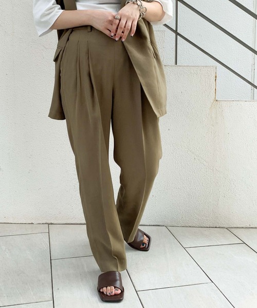 CIAOPANIC TYPY（チャオパニックティピー）の「【ZOZOTOWN限定】センタープレスタックスラックスパンツ（スラックス・レディース・ブラック/カーキ/モカ・ONE SIZE）」の4枚目の写真