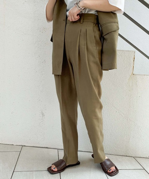 CIAOPANIC TYPY（チャオパニックティピー）の「【ZOZOTOWN限定】センタープレスタックスラックスパンツ（スラックス・レディース・ブラック/カーキ/モカ・ONE SIZE）」の6枚目の写真