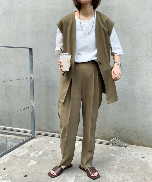 CIAOPANIC TYPY（チャオパニックティピー）の「【ZOZOTOWN限定】センタープレスタックスラックスパンツ（スラックス・レディース・ブラック/カーキ/モカ・ONE SIZE）」の11枚目の写真