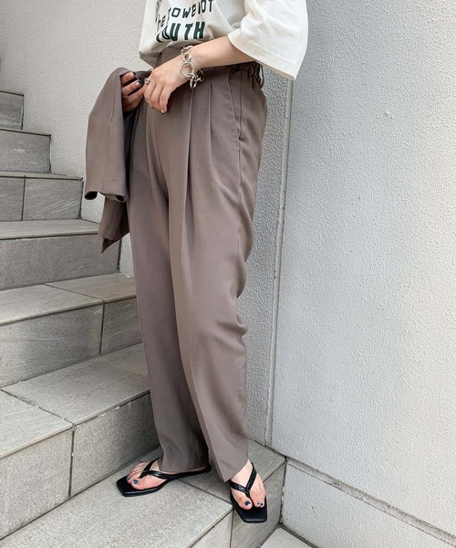 CIAOPANIC TYPY（チャオパニックティピー）の「【ZOZOTOWN限定】センタープレスタックスラックスパンツ（スラックス・レディース・ブラック/カーキ/モカ・ONE SIZE）」の13枚目の写真