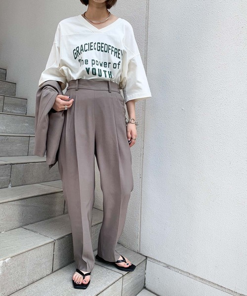 CIAOPANIC TYPY（チャオパニックティピー）の「【ZOZOTOWN限定】センタープレスタックスラックスパンツ（スラックス・レディース・ブラック/カーキ/モカ・ONE SIZE）」の17枚目の写真