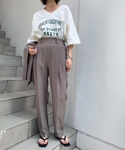 CIAOPANIC TYPY（チャオパニックティピー）の「【ZOZOTOWN限定】センタープレスタックスラックスパンツ（スラックス・レディース・ブラック/カーキ/モカ・ONE SIZE）」の18枚目の写真