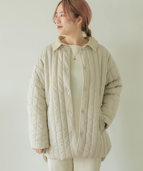 ITEMS URBANRESEARCH（アイテムズ アーバンリサーチ）の「中綿縦キルティングジャケット（その他アウター・レディース・チャコールグレー/ライトベージュ・FREE）」の14枚目の写真