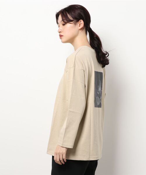 ANT(アント)の「オーガニックフォトロングスリーブTシャツ【ANT】(Tシャツ/カットソー・レディース・ベージュ/ブラック/ホワイト・FREE)」の4枚目の写真