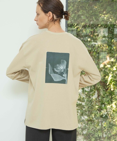 ANT(アント)の「オーガニックフォトロングスリーブTシャツ【ANT】(Tシャツ/カットソー・レディース・ベージュ/ブラック/ホワイト・FREE)」の3枚目の写真