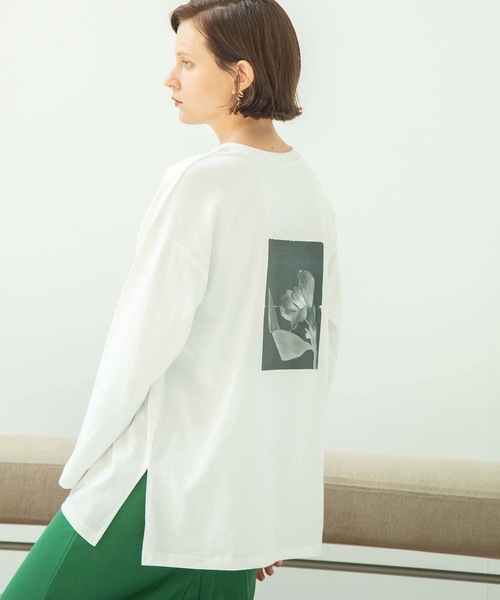 ANT(アント)の「オーガニックフォトロングスリーブTシャツ【ANT】(Tシャツ/カットソー・レディース・ベージュ/ブラック/ホワイト・FREE)」の2枚目の写真