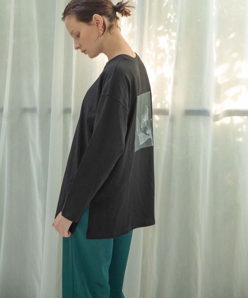 ANT(アント)の「オーガニックフォトロングスリーブTシャツ【ANT】(Tシャツ/カットソー・レディース・ベージュ/ブラック/ホワイト・FREE)」の12枚目の写真