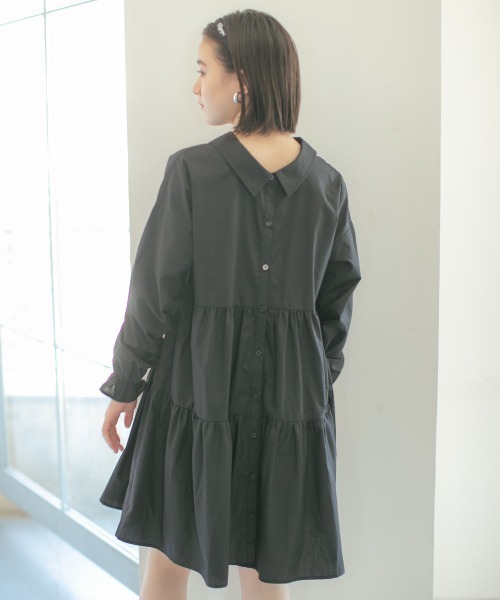 repipi armario（レピピ アルマリオ）の「キャンディースリーブティアードワンピース（ワンピース・キッズ・ライトベージュ/ダークブラウン/ブラック・SMALL/MEDIUM/LARGE）」の8枚目の写真