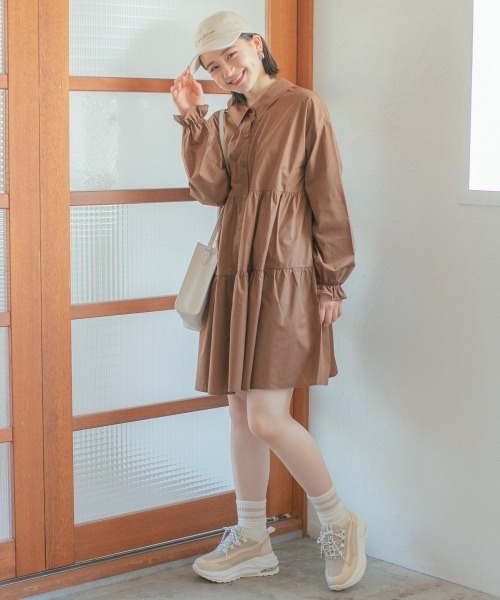 repipi armario（レピピ アルマリオ）の「キャンディースリーブティアードワンピース（ワンピース・キッズ・ライトベージュ/ダークブラウン/ブラック・SMALL/MEDIUM/LARGE）」の10枚目の写真