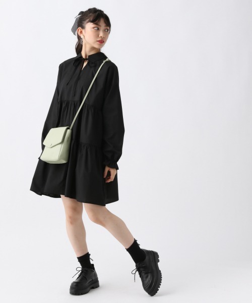 repipi armario（レピピ アルマリオ）の「キャンディースリーブティアードワンピース（ワンピース・キッズ・ライトベージュ/ダークブラウン/ブラック・SMALL/MEDIUM/LARGE）」の15枚目の写真