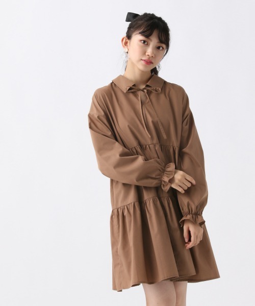 repipi armario（レピピ アルマリオ）の「キャンディースリーブティアードワンピース（ワンピース・キッズ・ライトベージュ/ダークブラウン/ブラック・SMALL/MEDIUM/LARGE）」の19枚目の写真