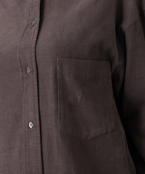 RIVE DROITE（リヴドロワ）の「幅広い雰囲気を楽しめる　細コールシャツワンピース（シャツワンピース・レディース・チャコールグレー/レッド/ベージュ・FREE）」の8枚目の写真