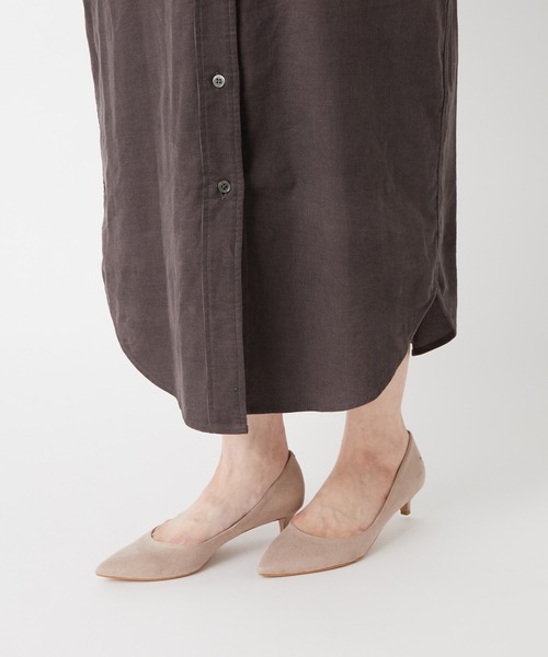 RIVE DROITE（リヴドロワ）の「幅広い雰囲気を楽しめる　細コールシャツワンピース（シャツワンピース・レディース・チャコールグレー/レッド/ベージュ・FREE）」の10枚目の写真