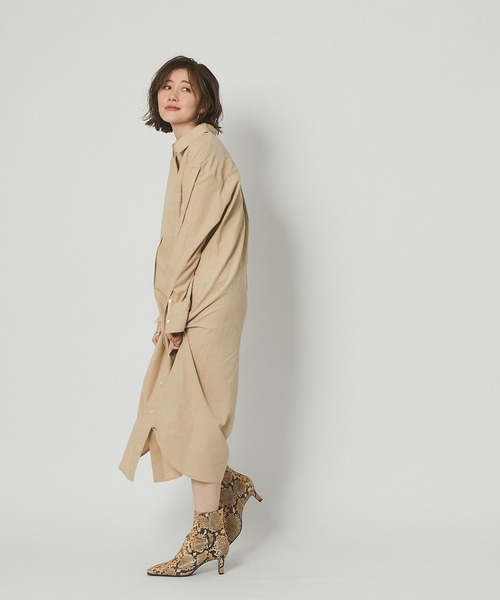 RIVE DROITE（リヴドロワ）の「幅広い雰囲気を楽しめる　細コールシャツワンピース（シャツワンピース・レディース・チャコールグレー/レッド/ベージュ・FREE）」の16枚目の写真