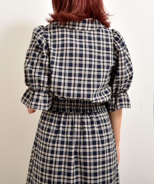 MAJESTIC LEGON(マジェスティックレゴン)の「チェックダブルボタンブラウス(シャツ/ブラウス・レディース・ブルー系その他4/ベージュ系その他2/ブラウン系その他2・MEDIUM/SMALL)」の10枚目の写真