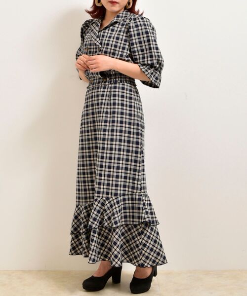 MAJESTIC LEGON(マジェスティックレゴン)の「チェックダブルボタンブラウス(シャツ/ブラウス・レディース・ブルー系その他4/ベージュ系その他2/ブラウン系その他2・MEDIUM/SMALL)」の12枚目の写真