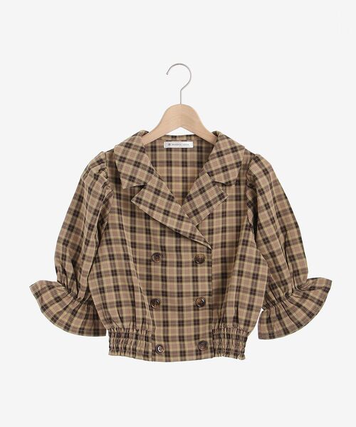 MAJESTIC LEGON(マジェスティックレゴン)の「チェックダブルボタンブラウス(シャツ/ブラウス・レディース・ブルー系その他4/ベージュ系その他2/ブラウン系その他2・MEDIUM/SMALL)」の15枚目の写真