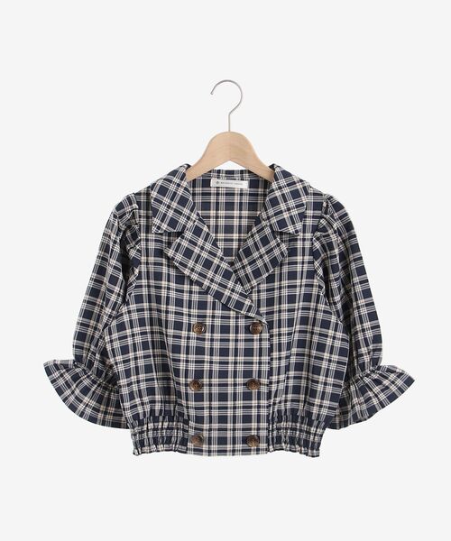 MAJESTIC LEGON(マジェスティックレゴン)の「チェックダブルボタンブラウス(シャツ/ブラウス・レディース・ブルー系その他4/ベージュ系その他2/ブラウン系その他2・MEDIUM/SMALL)」の16枚目の写真