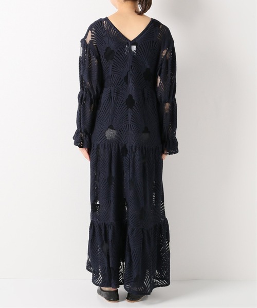 IENA LA BOUCLE(イエナラブークル)の「IENA LA BOUCLE リーフ柄レースティアードドレス◆(ワンピース・レディース・ネイビー・FREE)」の7枚目の写真