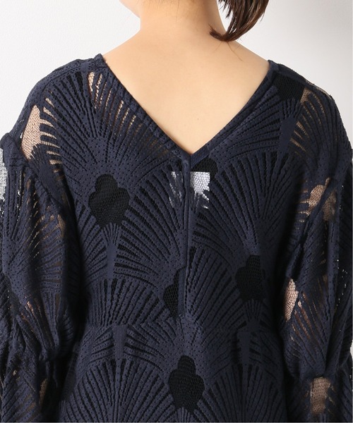 IENA LA BOUCLE(イエナラブークル)の「IENA LA BOUCLE リーフ柄レースティアードドレス◆(ワンピース・レディース・ネイビー・FREE)」の9枚目の写真