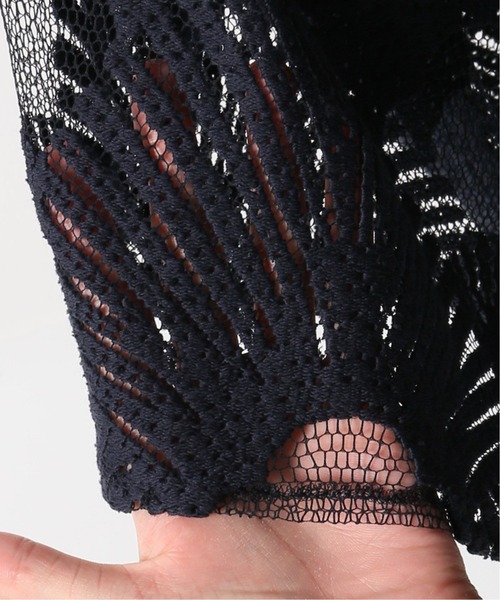 IENA LA BOUCLE(イエナラブークル)の「IENA LA BOUCLE リーフ柄レースティアードドレス◆(ワンピース・レディース・ネイビー・FREE)」の16枚目の写真