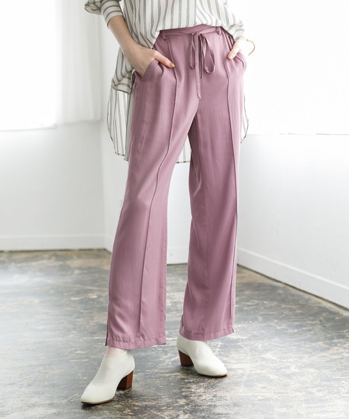 koe（コエ）の「センタータックパンツ*（スラックス・レディース・ライトグレー/ブラック/カーキ/ピンク・FREE）」の4枚目の写真