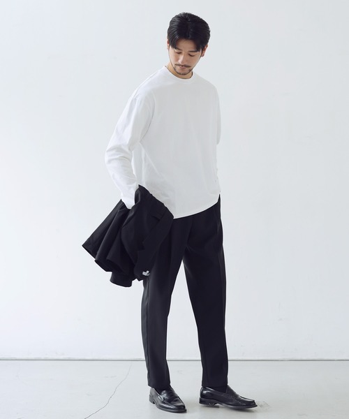 SPU（スプ）の「抗菌防臭シルケット風天竺長袖カットソー（Tシャツ/カットソー・メンズ・ホワイト/ブラック/アッシュブラウン/グレー・M/XL/L）」の11枚目の写真