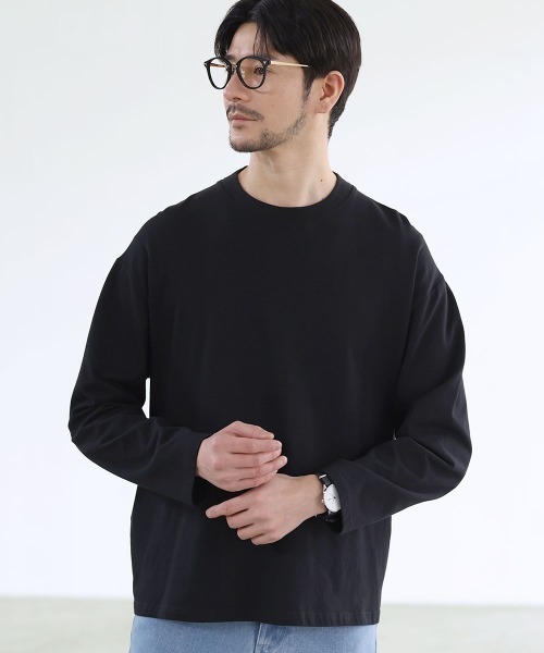 SPU（スプ）の「抗菌防臭シルケット風天竺長袖カットソー（Tシャツ/カットソー・メンズ・ホワイト/ブラック/アッシュブラウン/グレー・M/XL/L）」の15枚目の写真
