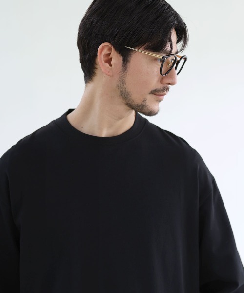 SPU（スプ）の「抗菌防臭シルケット風天竺長袖カットソー（Tシャツ/カットソー・メンズ・ホワイト/ブラック/アッシュブラウン/グレー・M/XL/L）」の16枚目の写真